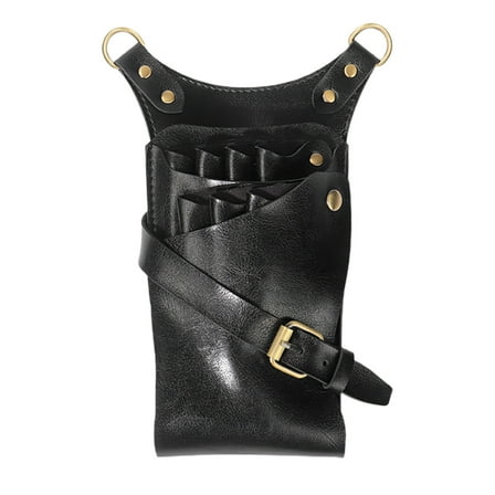 Happydeer Hair Scissor Bag 7 Slots Adjustable Strap Faux Leather Salon Barber Hairdressing Scissor Pouch Holder Hair Stylist Waist Bag Hair Salon Accessories