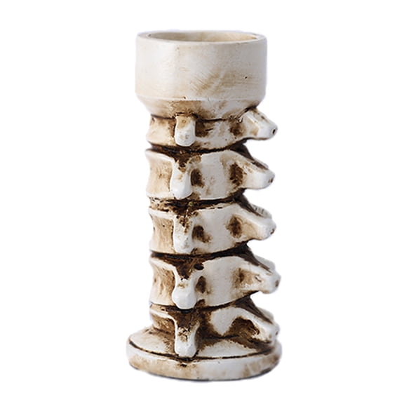 Happydeer Halloween Candle Holder Resin Skeleton Hand Skull Backbone Candlestick Stand Tealight Holder Home Gothic Decor Spooky Party Supplies (Type A)