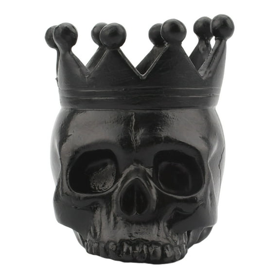 Happydeer Halloween Crown Skull Candle Holder Votive Tealight Candle Stand Living Room Bathroom Candlestick Decoration Table Centerpiece Ornament (Black)