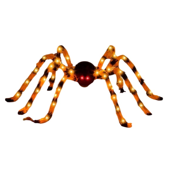 Happydeer Halloween Giant Light Up Spider Scary Realistic Hairy LED Spider with Bendable Legs for Indoor Outdoor Halloween Yard Home House Decor (S, Type B)