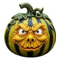 thumbnail image 1 of Happydeer Halloween Pumpkin Figurine Resin Pumpkin Face Sculpture Spooky Pumpkin Halloween Decor for Home Office Desktop Decoration (Type D), 1 of 13