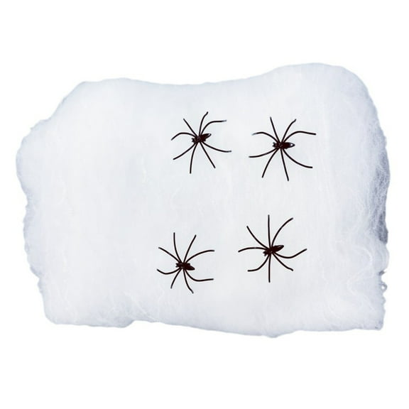 Happydeer Halloween Spider Web Decorations Realistic Simulated Cobwebs with Extra Fake Spiders Spooky Halloween Decor Net for Haunted House Home Indoor Outdoor (40g)