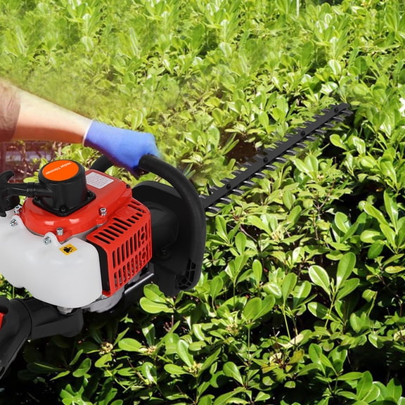 Happydeer Hedge Shears, 26cc 2-Stroke Air Cooled Gas Engine Grass Trimmer Hedge Shears/Grass Cutter 24" Double Sided Blade Bush Cutter Gas Hedge Trimmer Grass Shear