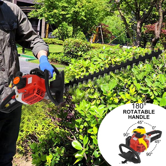 Happydeer Hedge Trimmer, 26CC 2-Stroke Gas Bush Cutter, 24-Inch Double-Sided Blade Hedge Shears for Yard and Garden