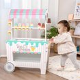 thumbnail image 1 of Happydeer Ice Cream Stall Toy with Push Handle, No Burr Surface Kitchen Play Set Popsicle Cart Toy with Wheels and Rich Accessories for Training Motor Skills and Enhancing Creativity, 1 of 10