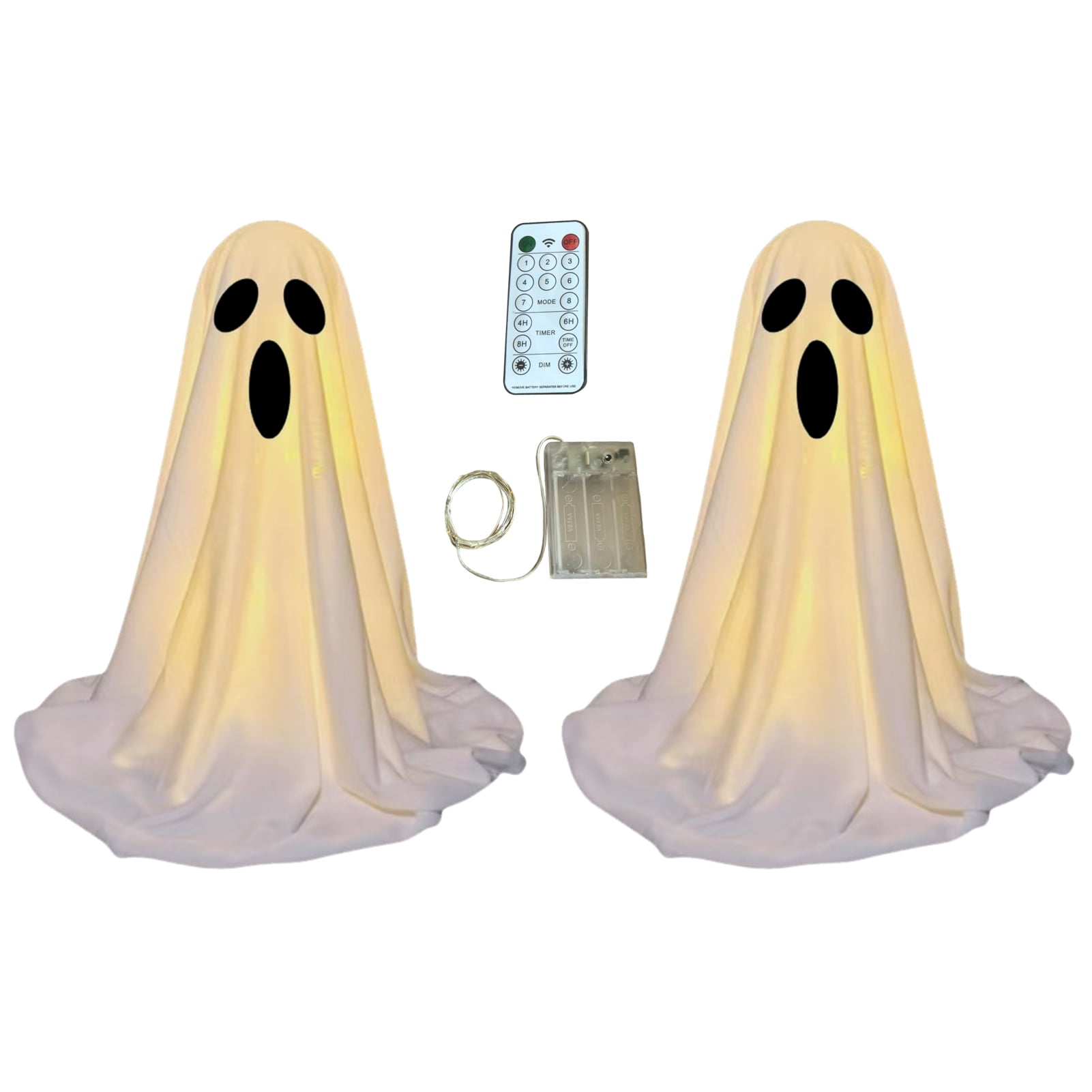 Happydeer LED Light-up Ghost Figurine Halloween Indoor White Cloth ...