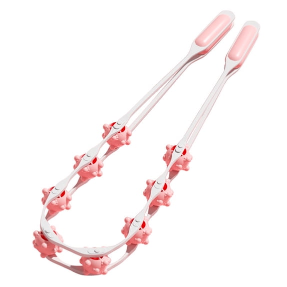 Happydeer Meridian Dredging Muscle Relaxation Body Massage Roller 8 Balls Ergonomic Handle Roller Type Back Strap Massager Health Beauty