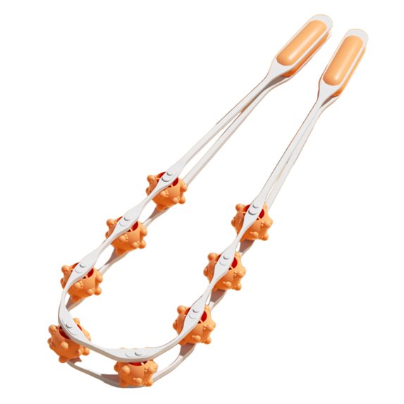Happydeer Meridian Dredging Muscle Relaxation Body Massage Roller 8 Balls Ergonomic Handle Roller Type Back Strap Massager Health Beauty