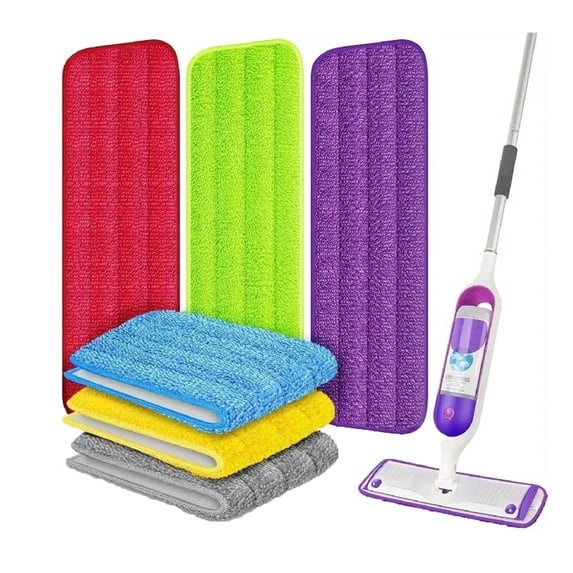Happydeer Microfiber Mop Pads 1Pcs, Mop Pads Refills for 13''-15'' Spray Mop, Machine Washable Mop Pads Replacement for Multi-Surface Floor Cleaning Mop Pad Wet/Dry Cleaning Trawl Pads, Grey
