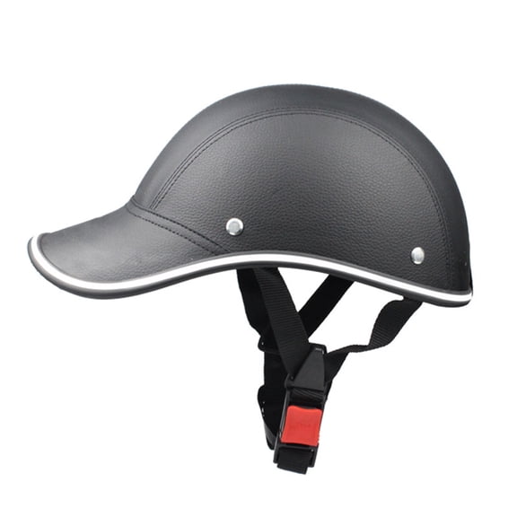 Happydeer Motorcycle Half Helmet Impact Resistant Wide Brim Design High Strength Soft Liner Shockproof Adjustable Bike Motorcycle Half Helmet Baseball Caps Cycling Supplies