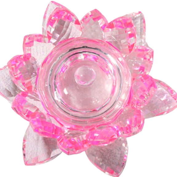 Happydeer Nail Art Cup Lotus Shape Display Mold Transparent Quartz Lotus Flower Crafts Paperweight Ornament for Manicure