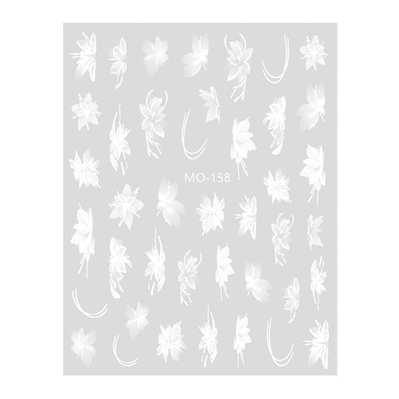Happydeer Nail Sticker Elegant Hand-Painted Flower Butterfly Long-Lasting Ins Style Nail Art Decals Women Accessories