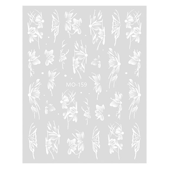 Happydeer Nail Sticker Elegant Hand-Painted Flower Butterfly Long-Lasting Ins Style Nail Art Decals Women Accessories