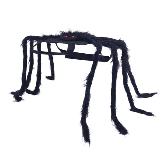 Happydeer Pet Spider Costume Halloween Furry Giant Simulation Spider Apparel for Cats Small Medium Dogs Pet Halloween Party Cosplay Dress Up Accessory (Black, Small)