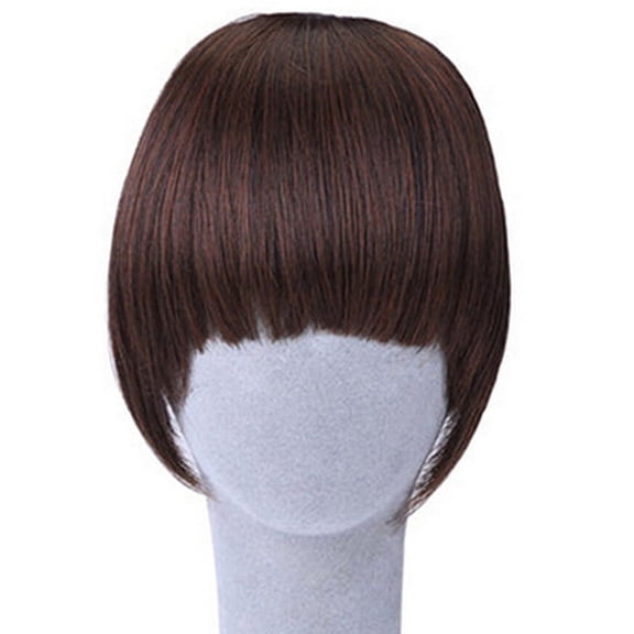 Happydeer Pretty Girl Clip on/in Neat Bangs Straight Fake Bob Style Fringe Hairpiece