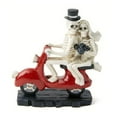 thumbnail image 1 of Happydeer Skeleton Couple Figurine Resin Skeleton Couple Riding Motorcycle Sculpture Gothic Skeleton Statue for Halloween Mantel Table Decor (Multicolor), 1 of 12