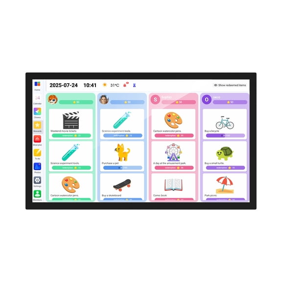 Happydeer Smart Digital Calendar Family Schedules Planner Chore Chart Electronic Calendar Wall Mount Touchscreen Interactive Display Screen Calendar