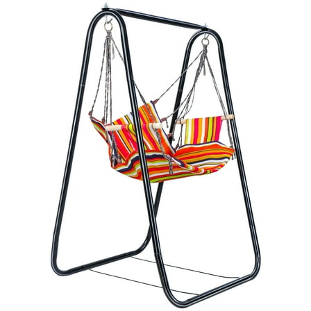 Happydeer Swing Chair with Stand for Kids, Indoor And Outdoor Hanging Basket Chairs, Swing Hammock,for Living Room, Patio, Backyard, Courtyard, Swing Chair Bearing 440lbs