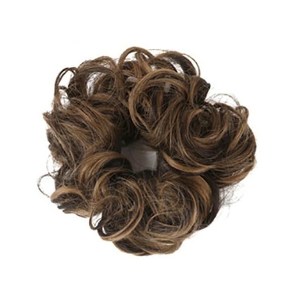 Happydeer Synthetic Fiber Curly Chignon Fake Hair Extension Bun Wig Hairpiece for Women