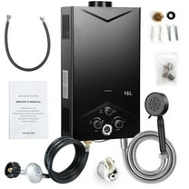 Happydeer Tankless Water Heaters with Sprinkler, 4.21GPM 16L, Outdoor Portable Gas Hot Water Heater, Instant Propane Water Heater with Digital Display Multi-Protection for Camping Trips Boat Cabins