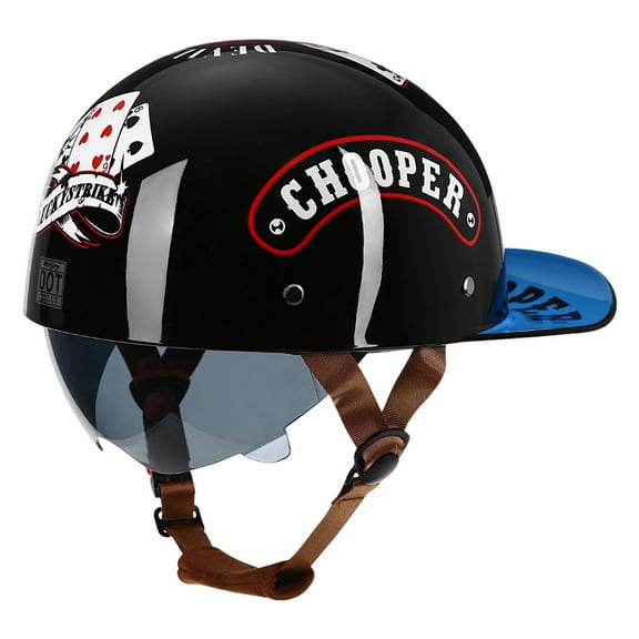 Happydeer Vintage Motorcycle Helmet Outdoor Cycling Roller Skating Open Face Baseball Hat Helmet Lightweight Men Women Bicycle Scooter Half Helmet