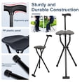 thumbnail image 1 of Happydeer Walking Stick Chair 2 in 1 Portable Seat Chair 3.3lbs Lightweight Folding Crutch Stool with Cane for Senior Elderly Camping Hiking, Black, 1 of 7