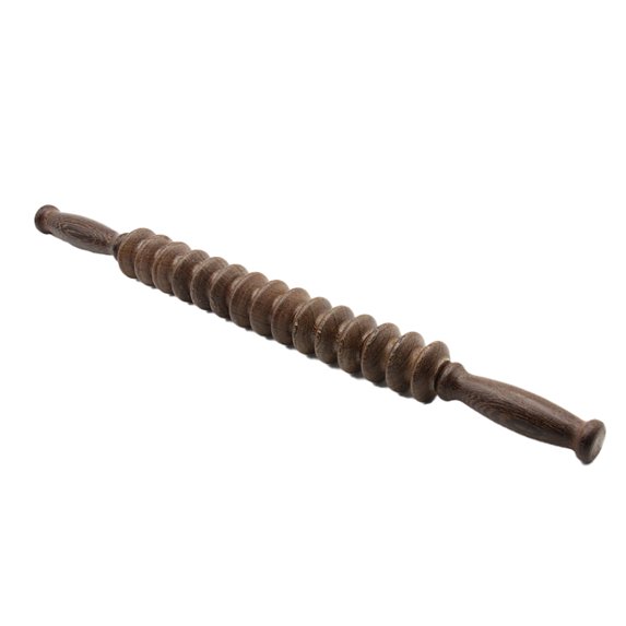 Happydeer Wenge Wood Massage Roller Portable Anti-slip Handle Leg Muscle Rolling Massager Health Care Tool