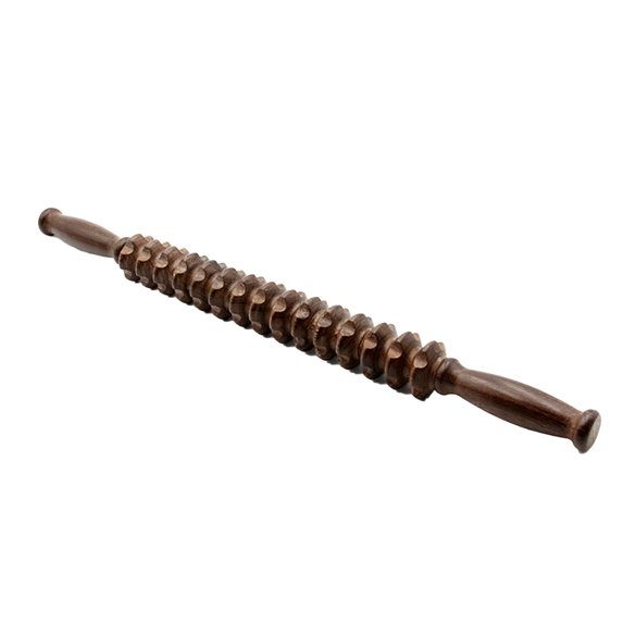 Happydeer Wenge Wood Massage Roller Portable Anti-slip Handle Leg Muscle Rolling Massager Health Care Tool