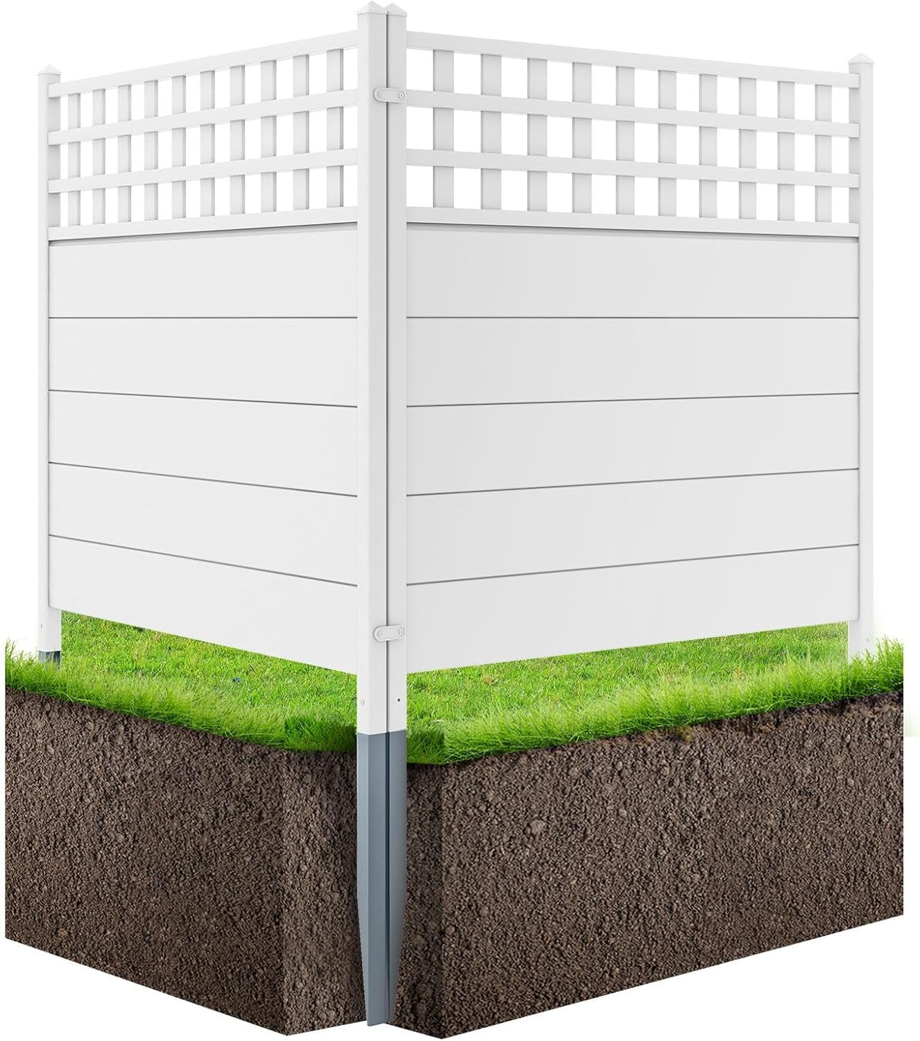 Happygrill 2Panel Air Conditioner Fence, 45”W x 45”H Pool Trash Can