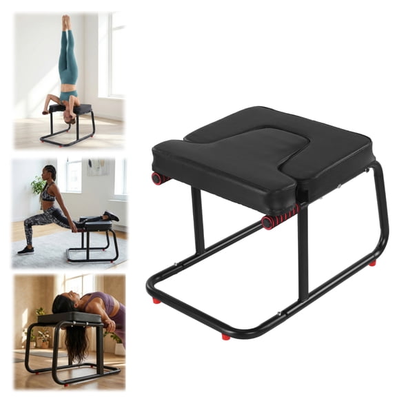 Happyhtes Yoga Headstand Bench Loading 550Lbs Handstand Trainer Bench with Anti-slip Mat Metal Frame & Pu Pads for Back Decompression Strength Training