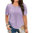 thumbnail image 1 of 2025 Women's Plus Size Tops Short Sleeve Tops for Women Crew Neck Shirts Casual Blouse Loose Tees, 1 of 5