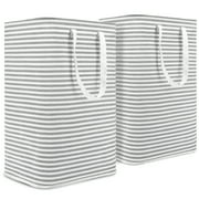 Happylost 2Pack 77L Freestanding Laundry Basket with Handle, Collapsible Large Cotton Storage Basket for Clothes,Gray