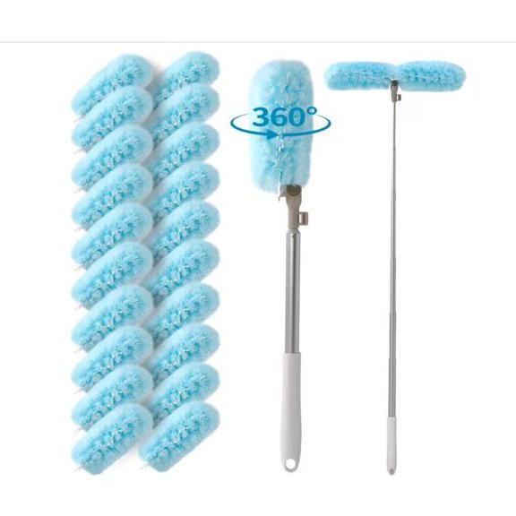 Happylost Dusters for Cleaning with Extension Pole 71 inches and 20 Refills (Blue)
