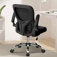 thumbnail image 1 of Happylost Economic Collection Adult Mesh High Back Home Office Chair with Adjustable Lumbar Support Flip Up Armrests Desk Chair, Black, 1 of 6