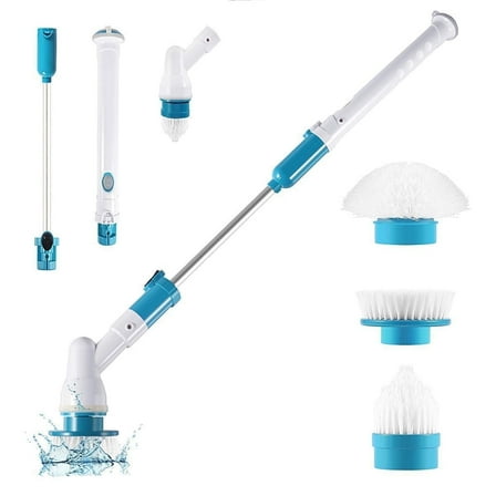 Happylost Electric Spin Scrubber 360 Cordless Bathroom Cleaning Brush with 3 Replaceable Scrubber Brush Heads Extension Handle for Bathroom Tub Tile Wall