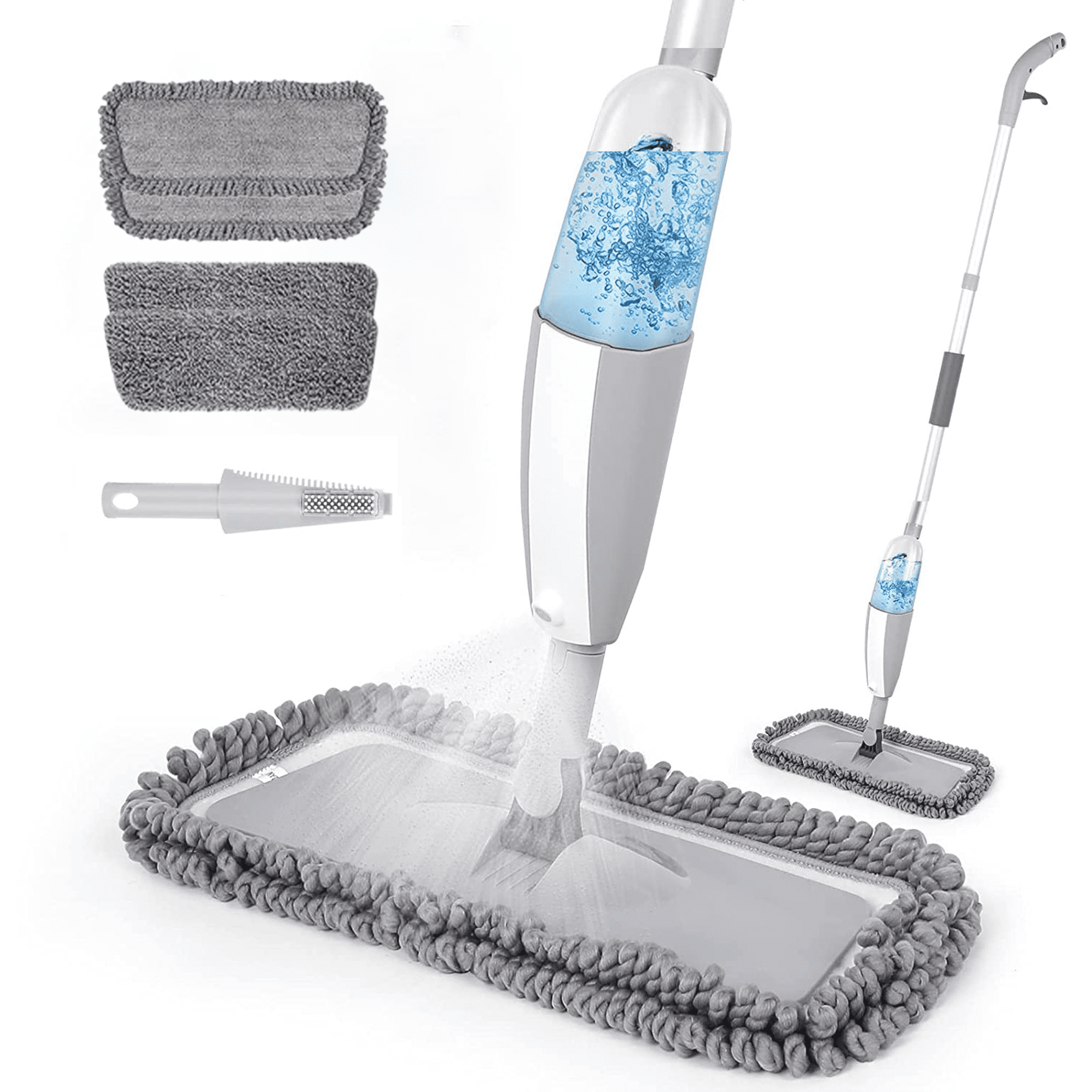 Microfiber Spray Mop for Floor Cleaning Wet Dry, 360 Degree Spin Dust Home  Kitchen Hardwood Floor Flat Mops with 360ML Refillable Bottle Include 4