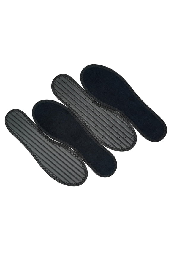 Cotton Terry Cloth Insoles, Barefoot Shoe Inserts, Sweat Absorption, Odor Control, Moisture-Wicking, Washable and Reusable, Zero Drop Shoe Insoles, 2 Pairs of Black (Women Size 8)