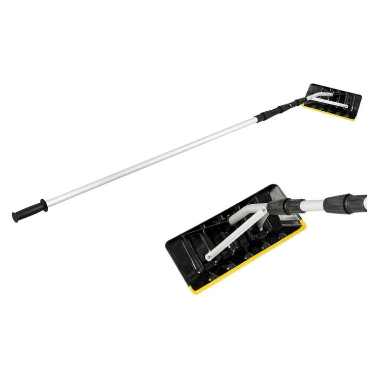Happytools Telescoping Snow Roof Rake, 21’ Lightweight Aluminum Snow Removal Tool with Extendable Pole and Poly Blade for Metal Roof, Asphalt Roof