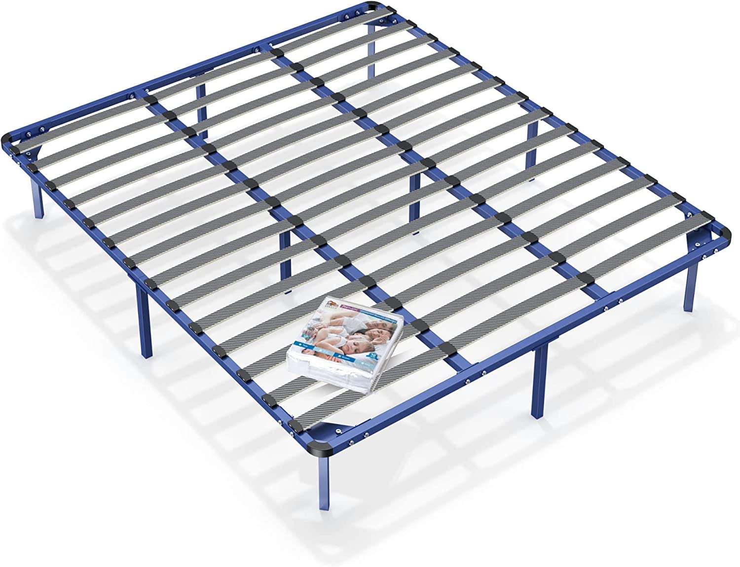 Happyyeah Bed Frame King Size Platform Heavy Duty Synthetic Slat Support Mattress Foundation,14 Inch Height No Box Spring Needed Support 1000 LB
