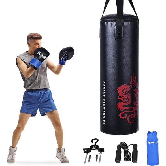 Happyyeah Punching Bag Set with Gloves, 22LBS/ 40LBS Filled Kick Boxing Bag, Rucksack, Jump Rope, Firm Hook, Heavy Bag for Adults MMA Training, Muay Thai, Krav MAGA, Taekwondo, Karate