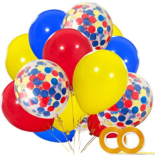 Haptda Paw Party Balloons - 40 Pack Red Yellow Royal Blue Latex