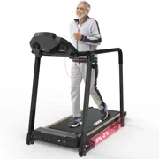 Hapycity Foldable Walking Treadmill for Seniors with Long Handrails & 0%-2% Incline, 300 lb Capacity for Home Recovery Fitness Exercise Machine
