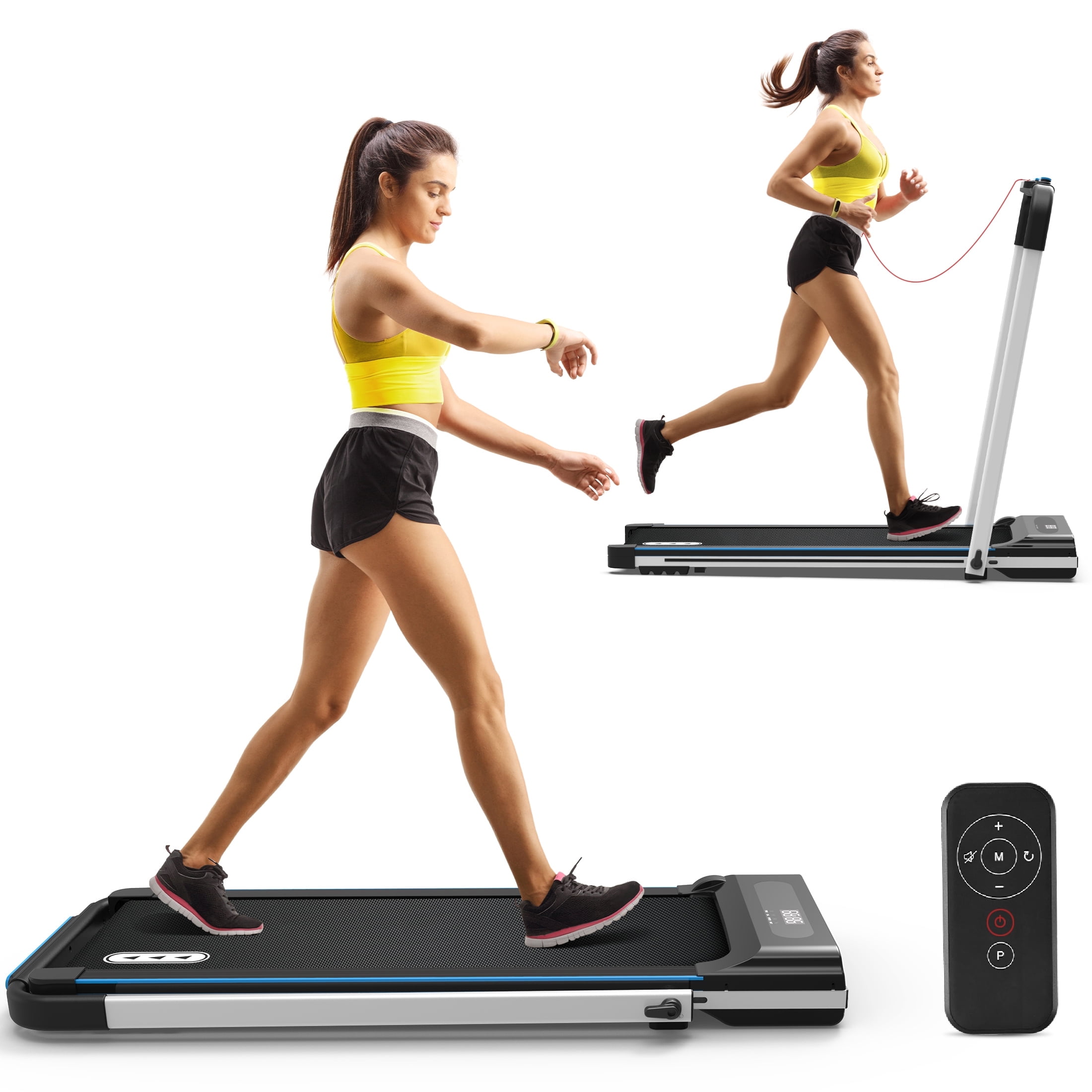 Hapycity Under Desk Folding Treadmills 2 in 1 Walking Running Machine ...