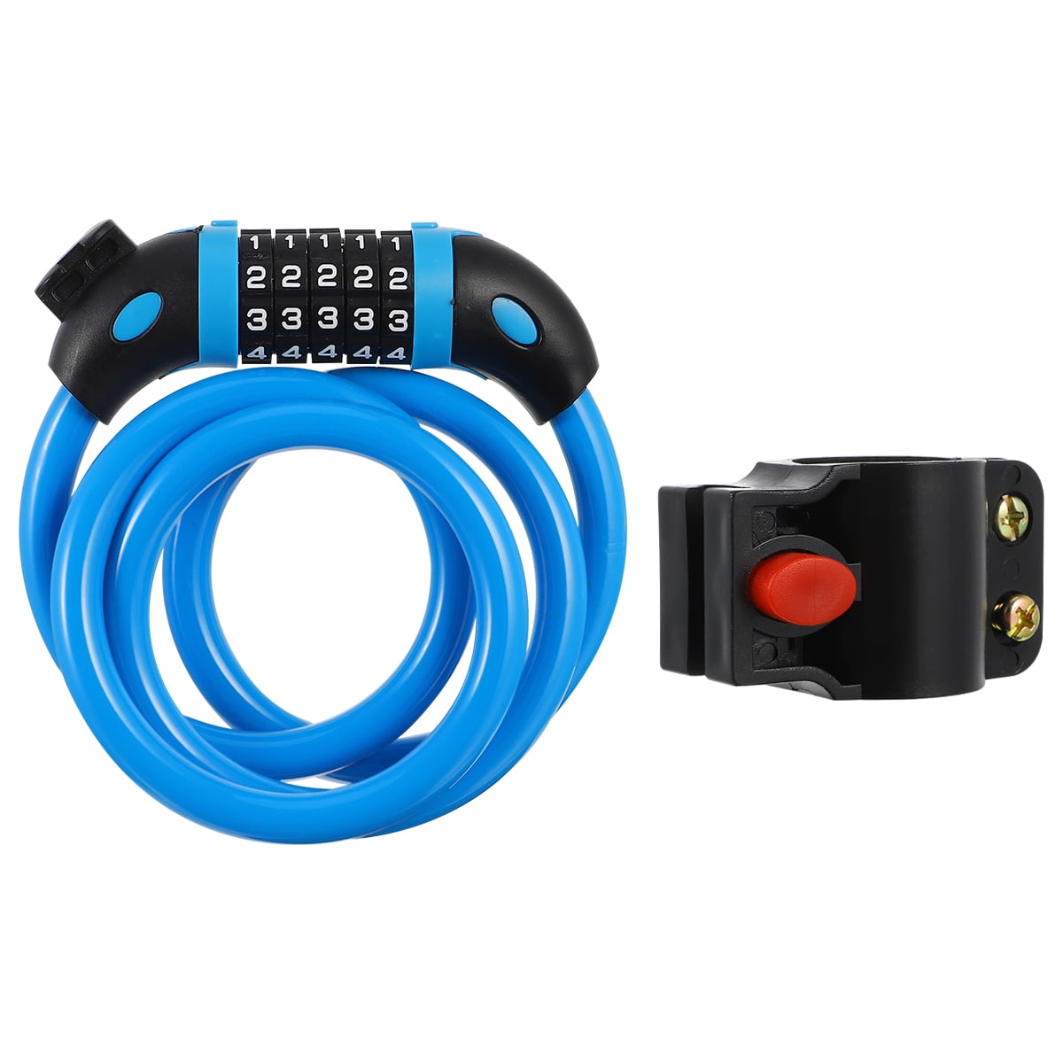Haqieyen Bike Security Lock Mountain Bike Antitheft Lock Fivedigit Code Lock (Blue)