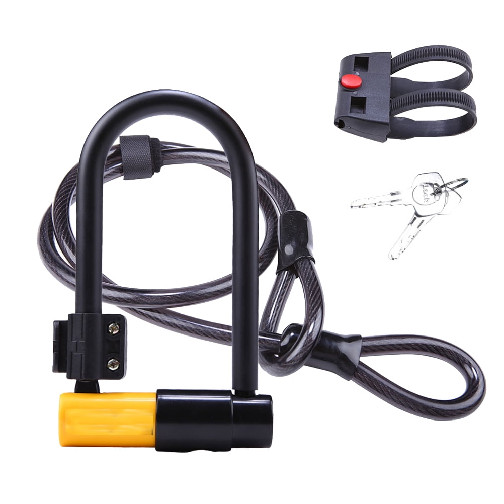 Haqieyen Bike lock Anti Theft Heavy Duty Lock U Lock with Steel Cable