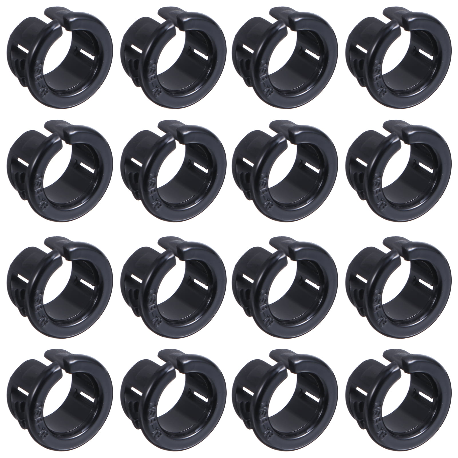 Haqieyen TEHAUX 100pcs Nylon Cable Snap Bushing Grommet Black OSB16