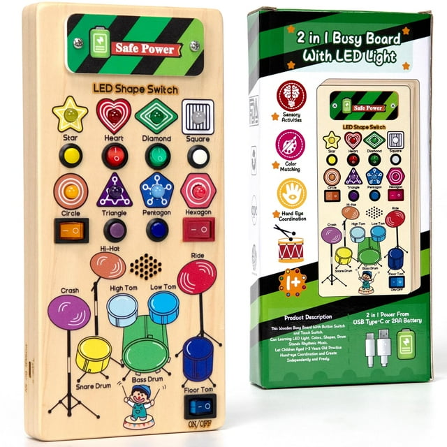 HarVow Sensory Autism Music DHF10 Learning Shape Montessori Board