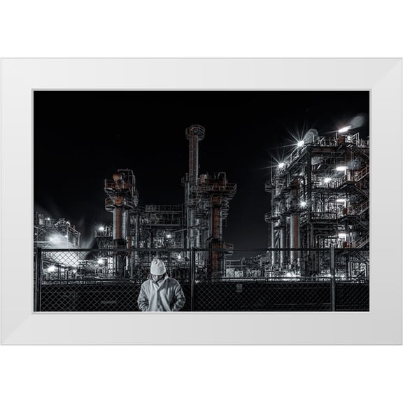 Hara, Tomoshi 18x13 White Modern Wood Framed Museum Art Print Titled - Midnight Melancholy