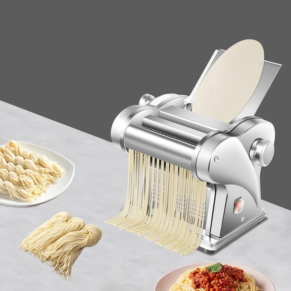 Haraisyo 135W Thickness Adjustable Stainless Steel Pasta & Noodle Machine, Electric Dough Press Roller with Anti-Slip Pads for Home Kitchen & Small Restaurant