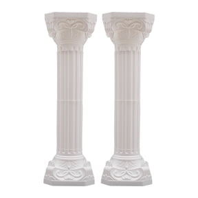 2 Pack Detachable Plastic Roman Pillar Columns, European Style White Wedding & Birthday Party Decor Stands